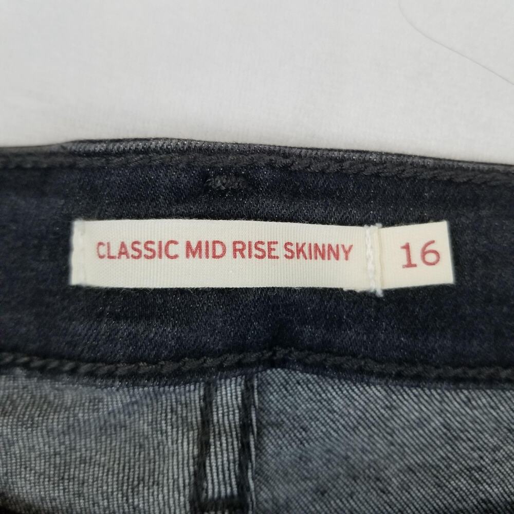 Levis Mid Rise Skinny Jeans Womens 16 Black Stretch Sculpt W33 L30 NWT Pants - Picture 7 of 16